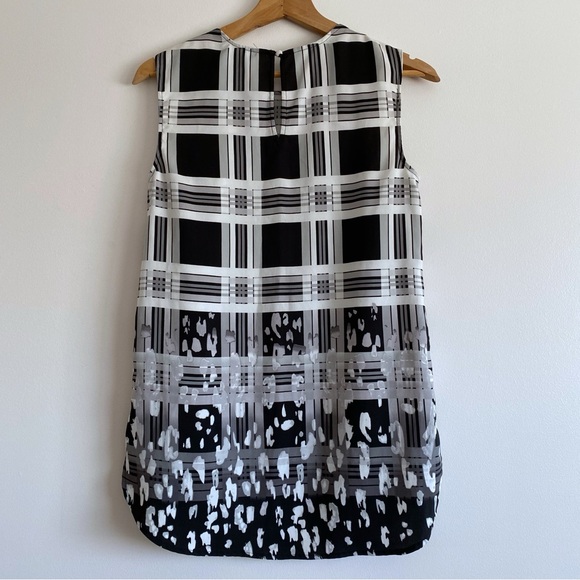 Lord & Taylor High Low Sleeveless Plaid Animal Print Top - Picture 7 of 12